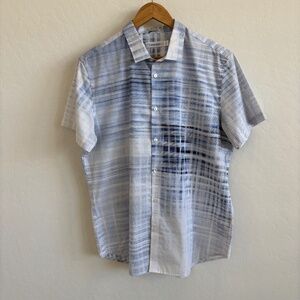Calvin Klein Men’s Short Sleeve Button Down Shirt , Large